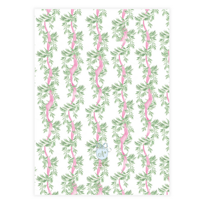Pink Holly Garland Frame Holiday Card