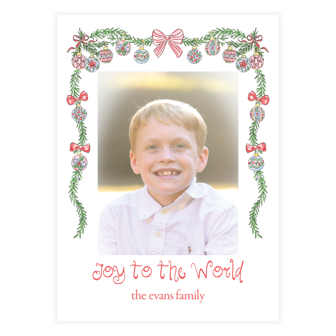 Baubles Garland Frame Holiday Card