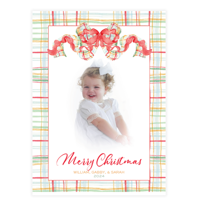 Holiday Plaid Bow Card