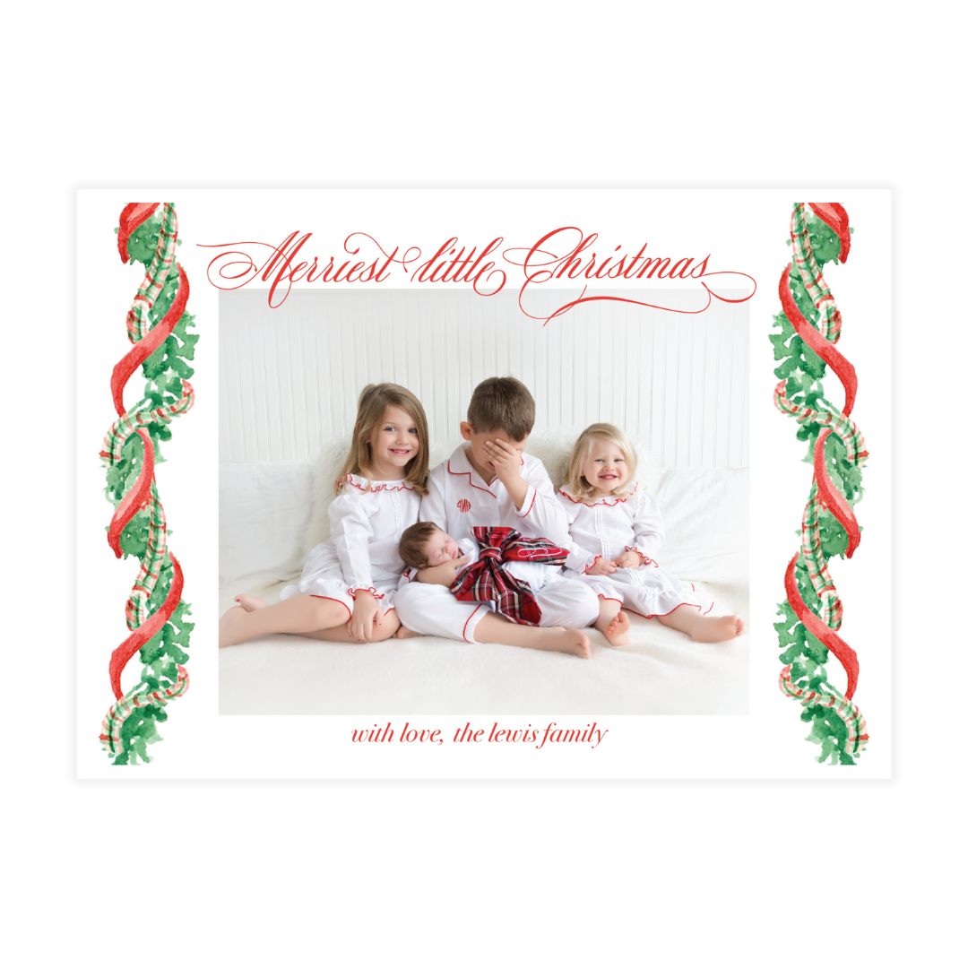 Classic Red Garland Swag Holiday Card