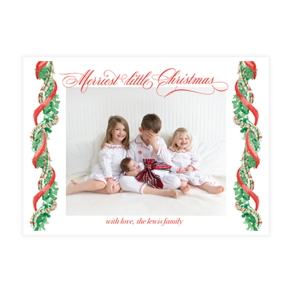 Classic Red Garland Swag Holiday Card