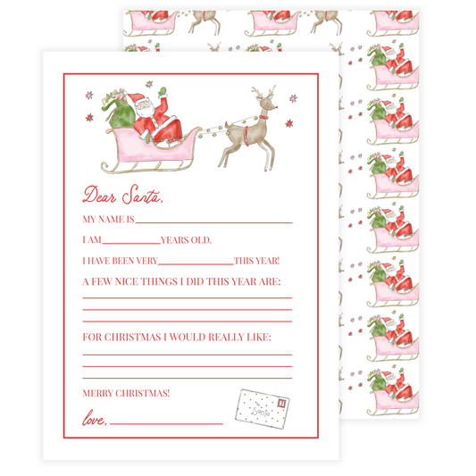 Dear Santa Sleigh Pink Letter