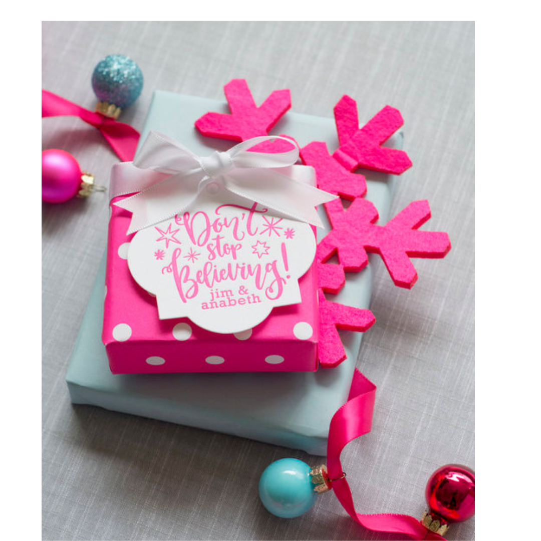 Don't Stop Believing  Letterpress/Foil Holiday Tags