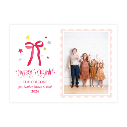 Festive Bows & Stars Holiday Card