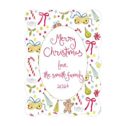 Festive Holiday Border Wavy Card
