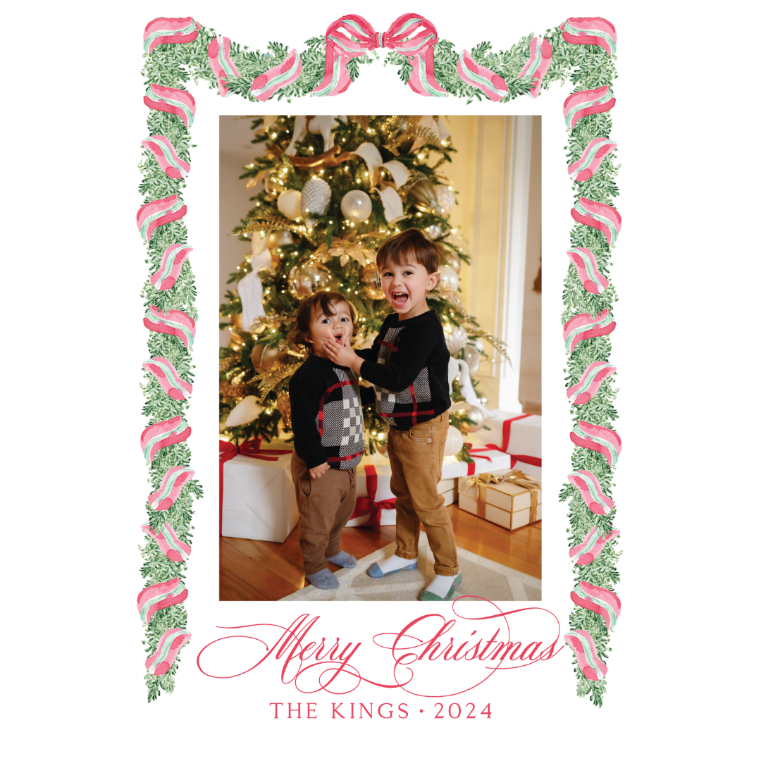 Christmas Intertwined Garland Holiday Card