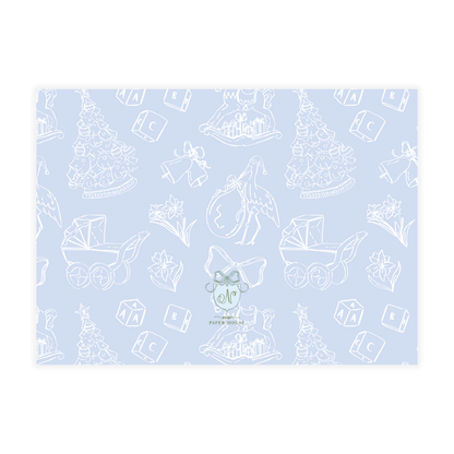 Blue Nursery Crest Landscape Holiday Card