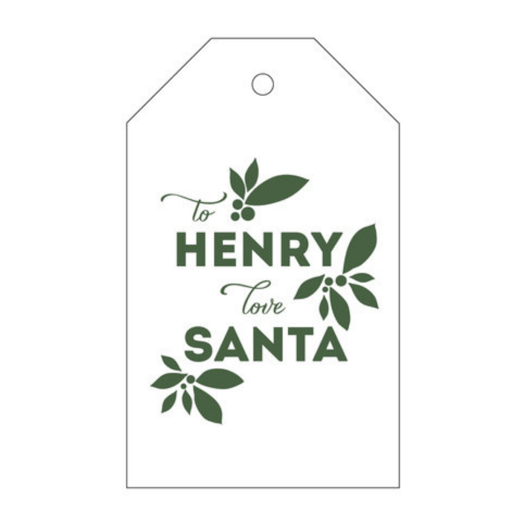 To/From Love Santa Mistletoe Letterpress/Foil Holiday Tags