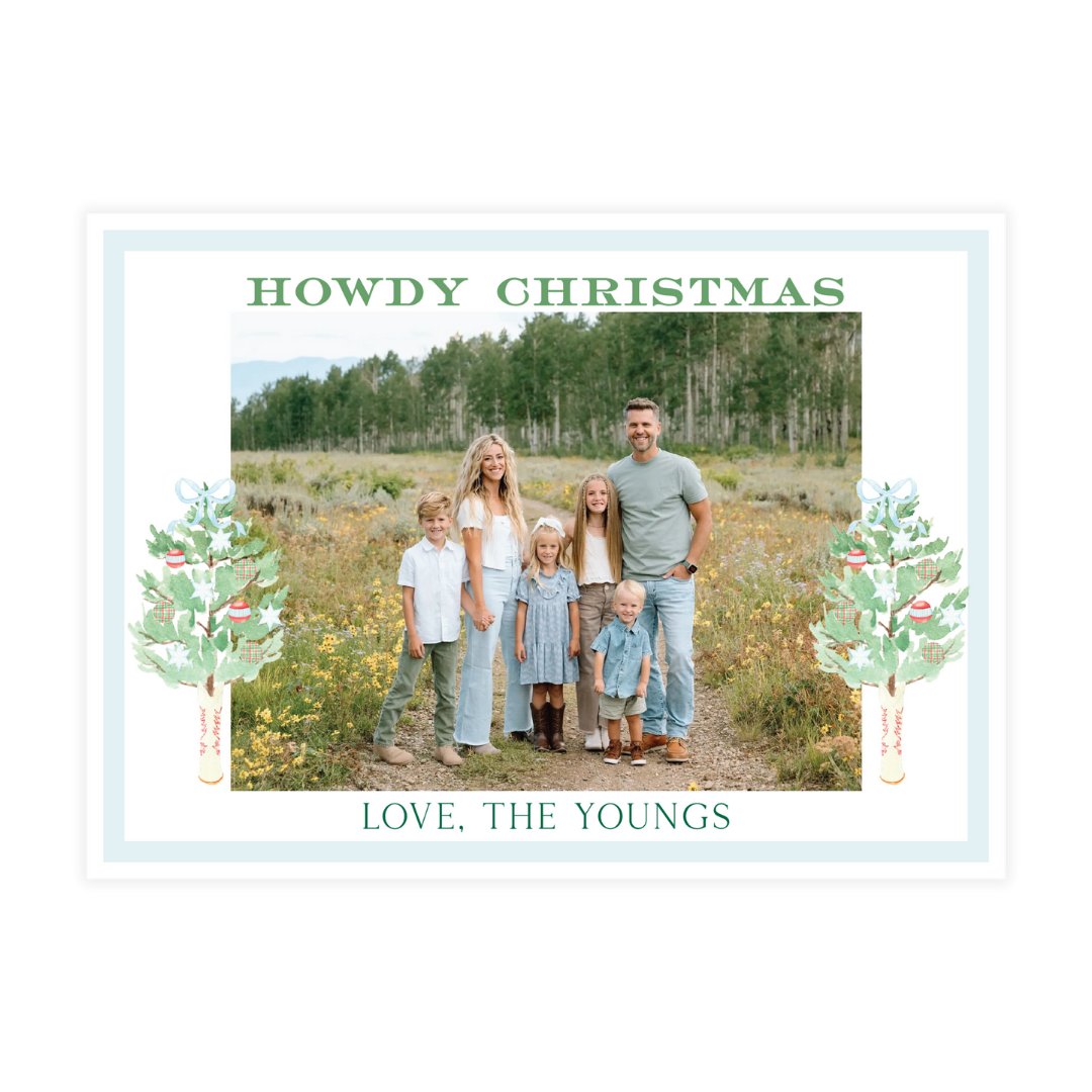 Howdy Christmas Cowboy Boot Frame Hliday Card