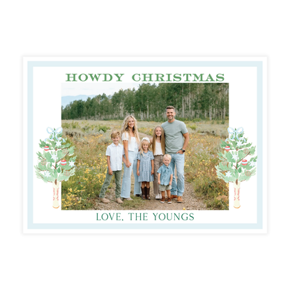 Howdy Christmas Cowboy Boot Frame Hliday Card