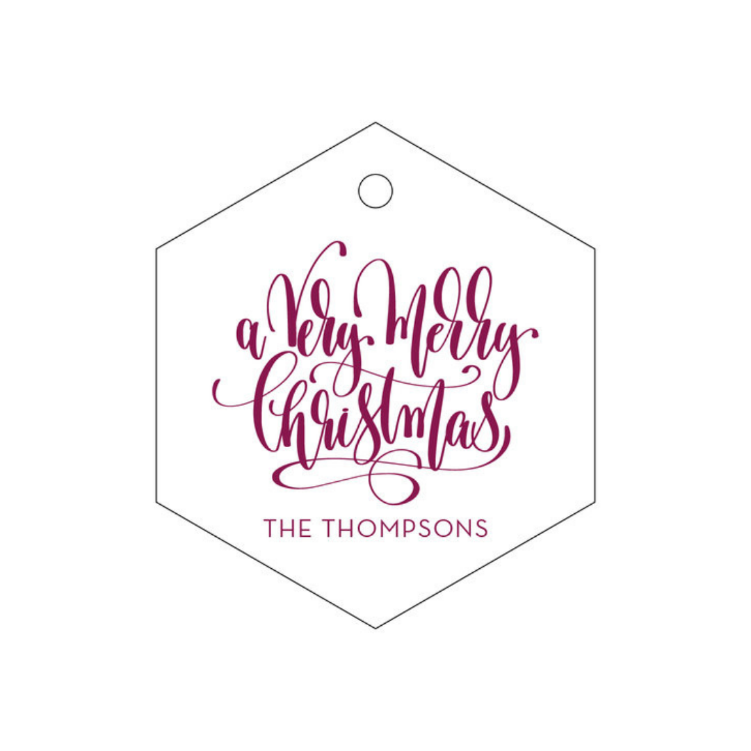 A Very Merry Christmas From Script Letterpress/Foil Holiday Tags