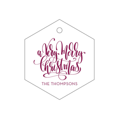 A Very Merry Christmas From Script Letterpress/Foil Holiday Tags