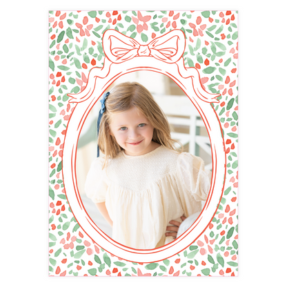 Holiday Ditsy Bow Frame Holiday Card