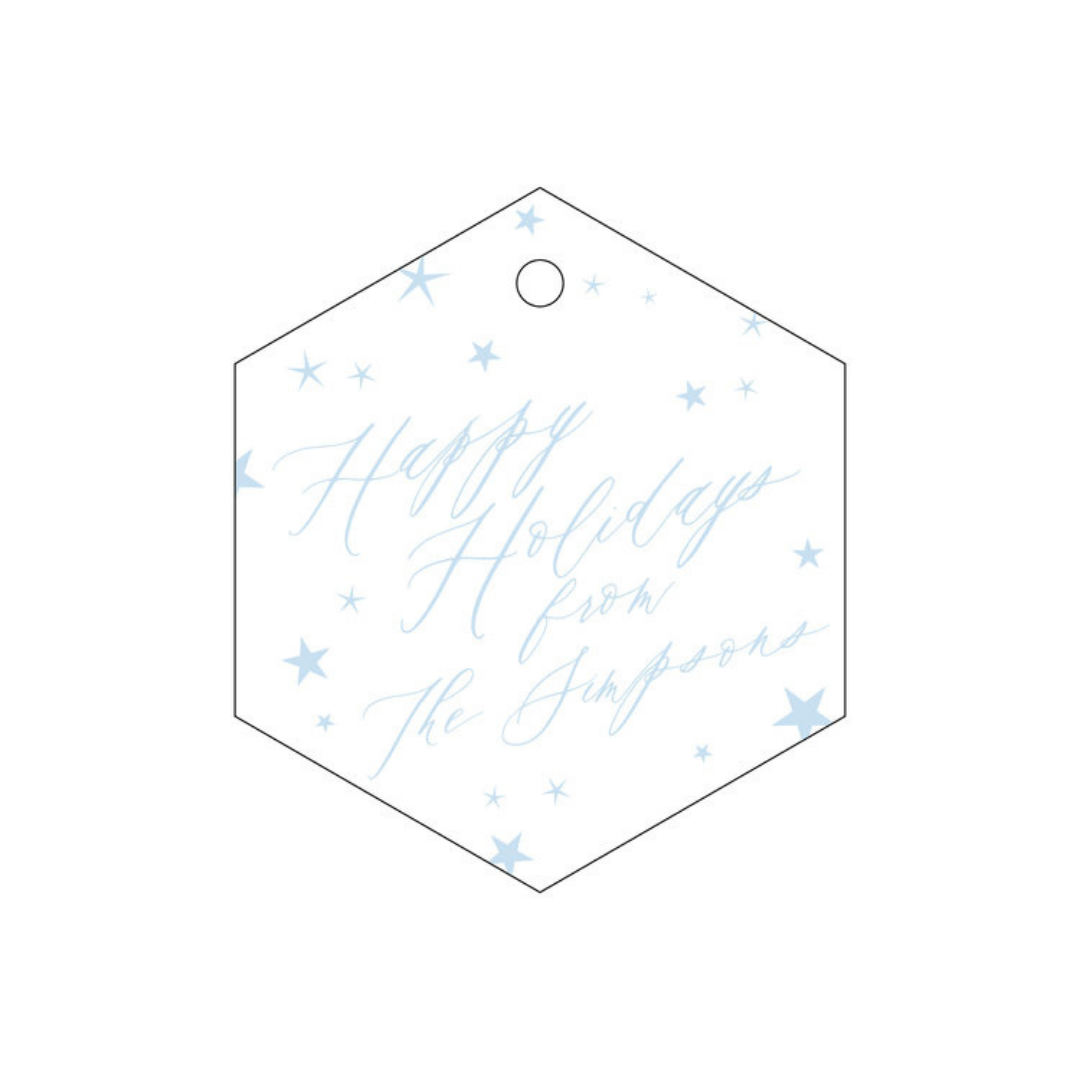 Happy Holidays Snowflake Letterpress/Foil Holiday Tags