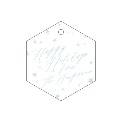 Happy Holidays Snowflake Letterpress/Foil Holiday Tags