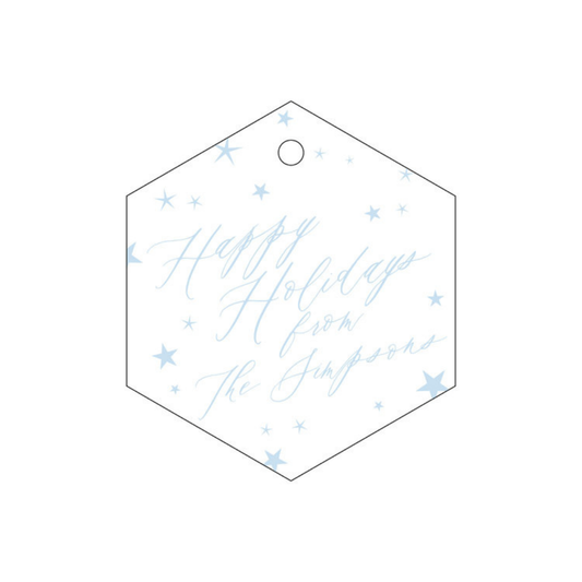 Happy Holidays Snowflake Letterpress/Foil Holiday Tags