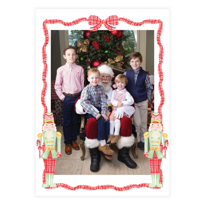 Red & Green Nutcracker with Red Garland Holiday Card