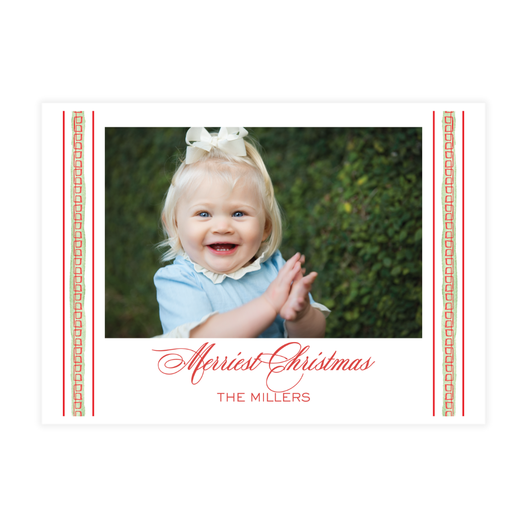 Citrus Plaid Border Holiday Card