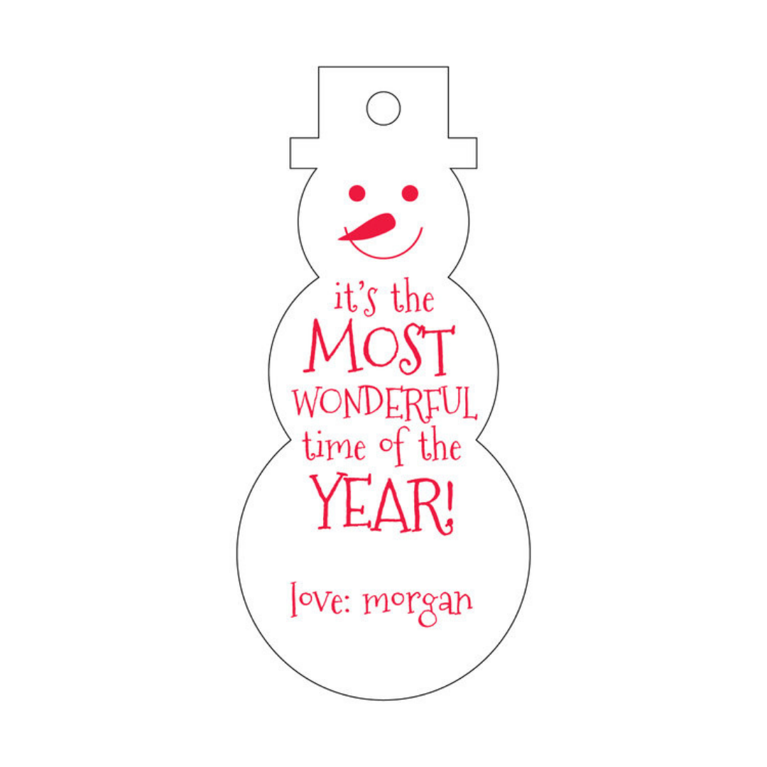It's the Most Wonderful Time of the Year Snowman Letterpress/Foil Holiday Tags