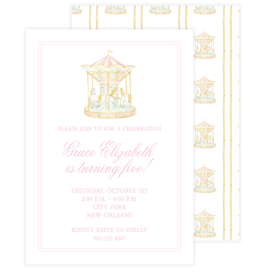Carousel Birthday Invitation