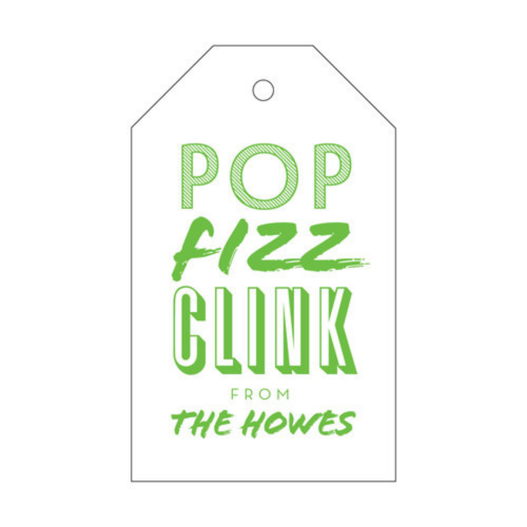 Pop Fizz Clink Letterpress/Foil Holiday Tags