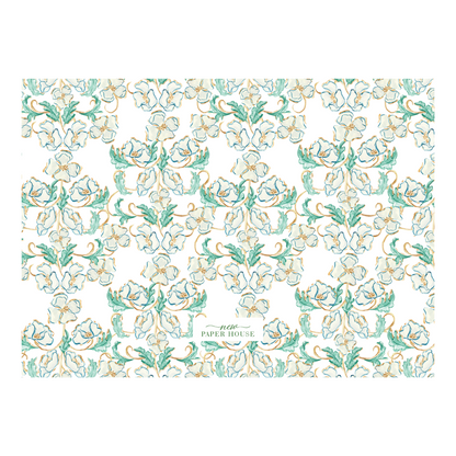 Gilded Magnolia Floral Crest Holiday Card