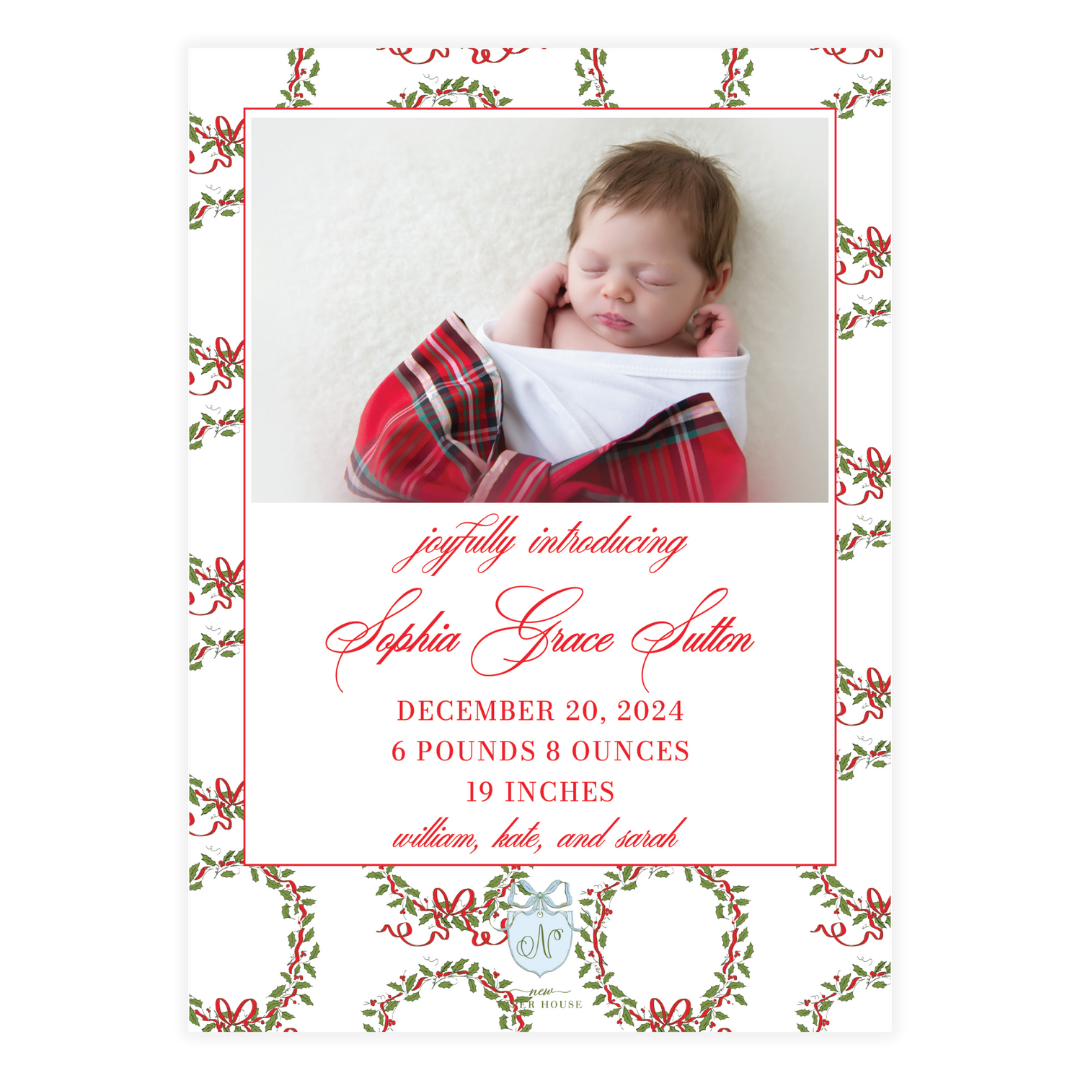 Holly & Berry Crest Holiday Card