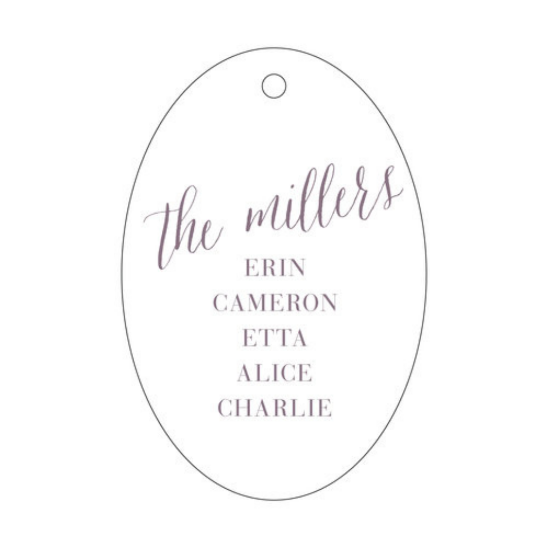 Family Script Letterpress/Foil Holiday Tags
