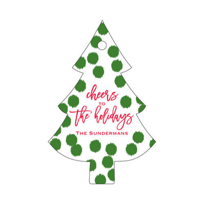 Cheers to the Holidays Christmas Tree Letterpress/Foil Holiday Tags