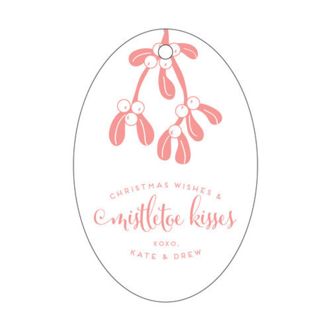 Christmas Wishes & Mistletoe Kisses Letterpress/Foil Holiday Tags