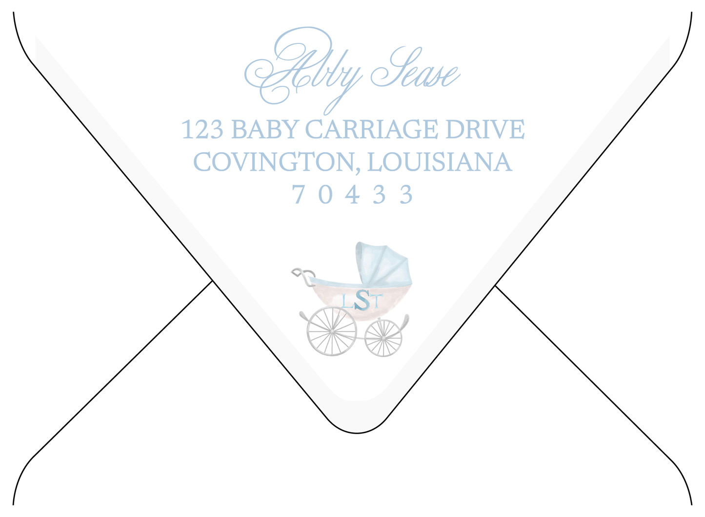 Blue Baby Carriage Invitation