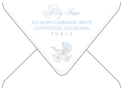 Blue Baby Carriage Invitation
