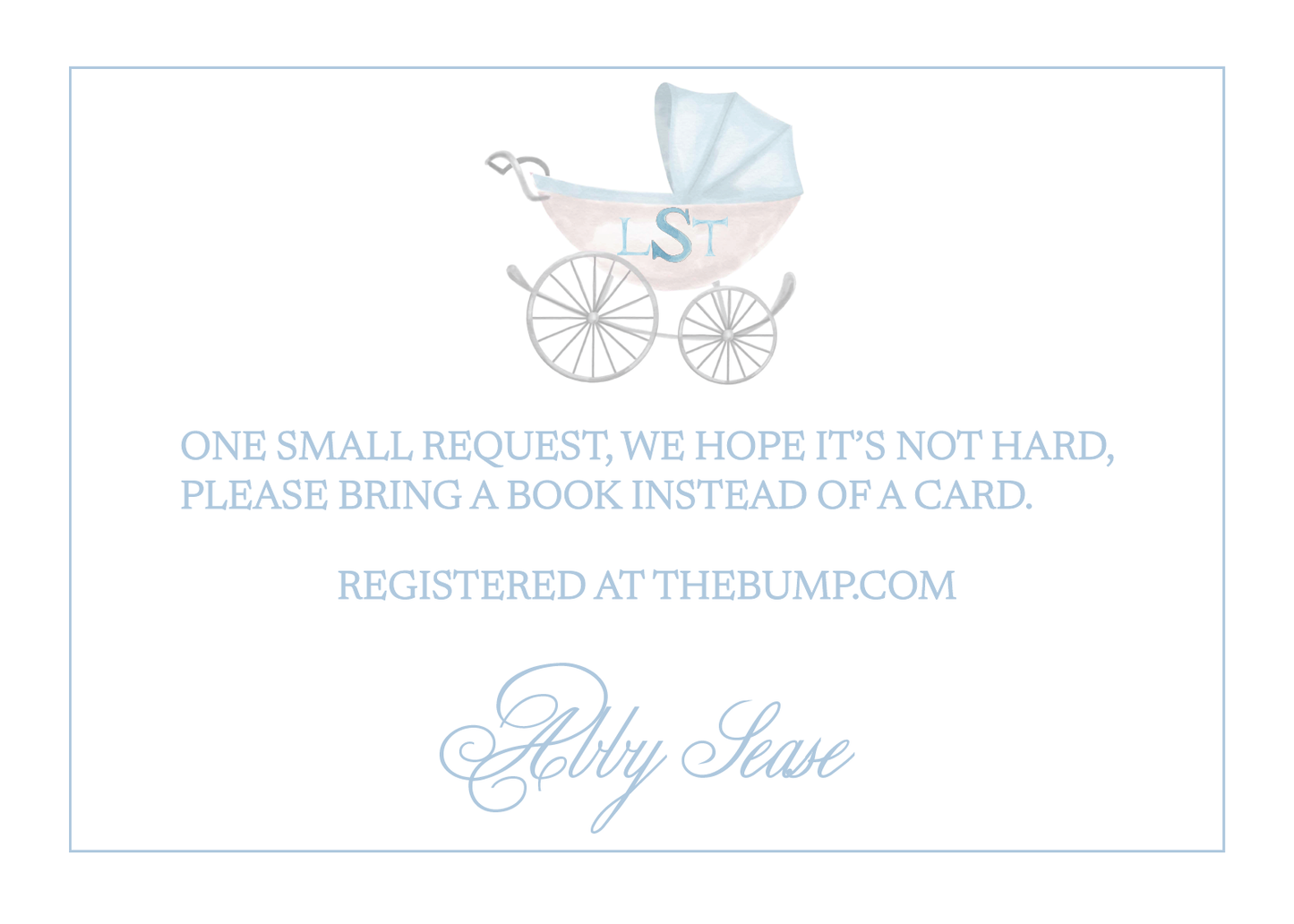 Blue Baby Carriage Invitation