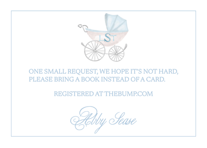 Blue Baby Carriage Invitation