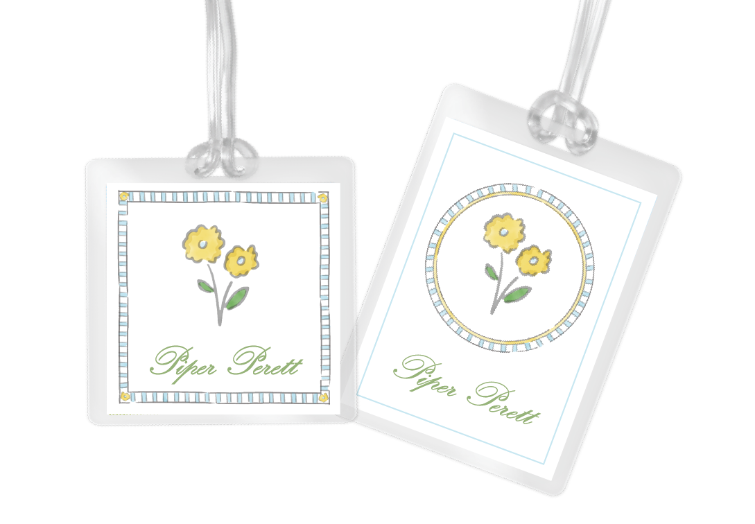 Yellow Flower Bag Tag