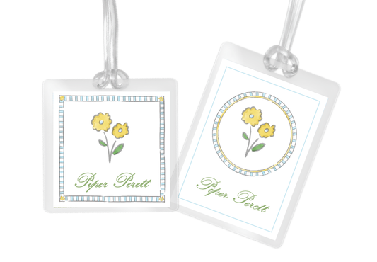 Yellow Flower Bag Tag