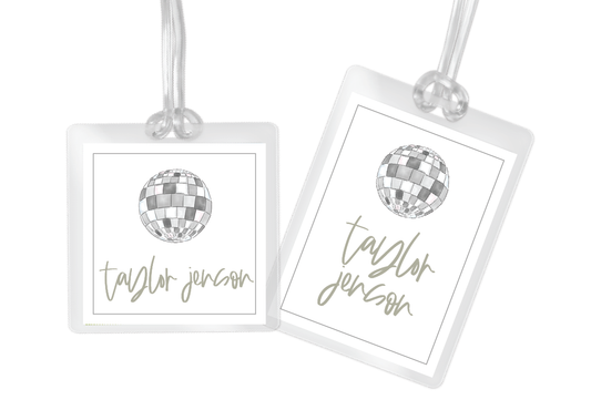 Disco Ball Luggage Tag