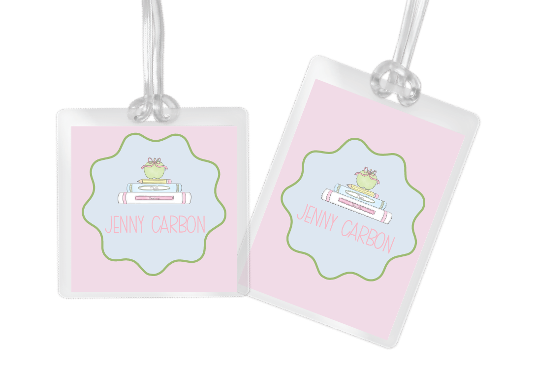 Books Scallop Frame Bag Tag