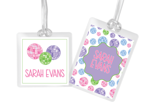 Colorful Disco Balls Bag Tag