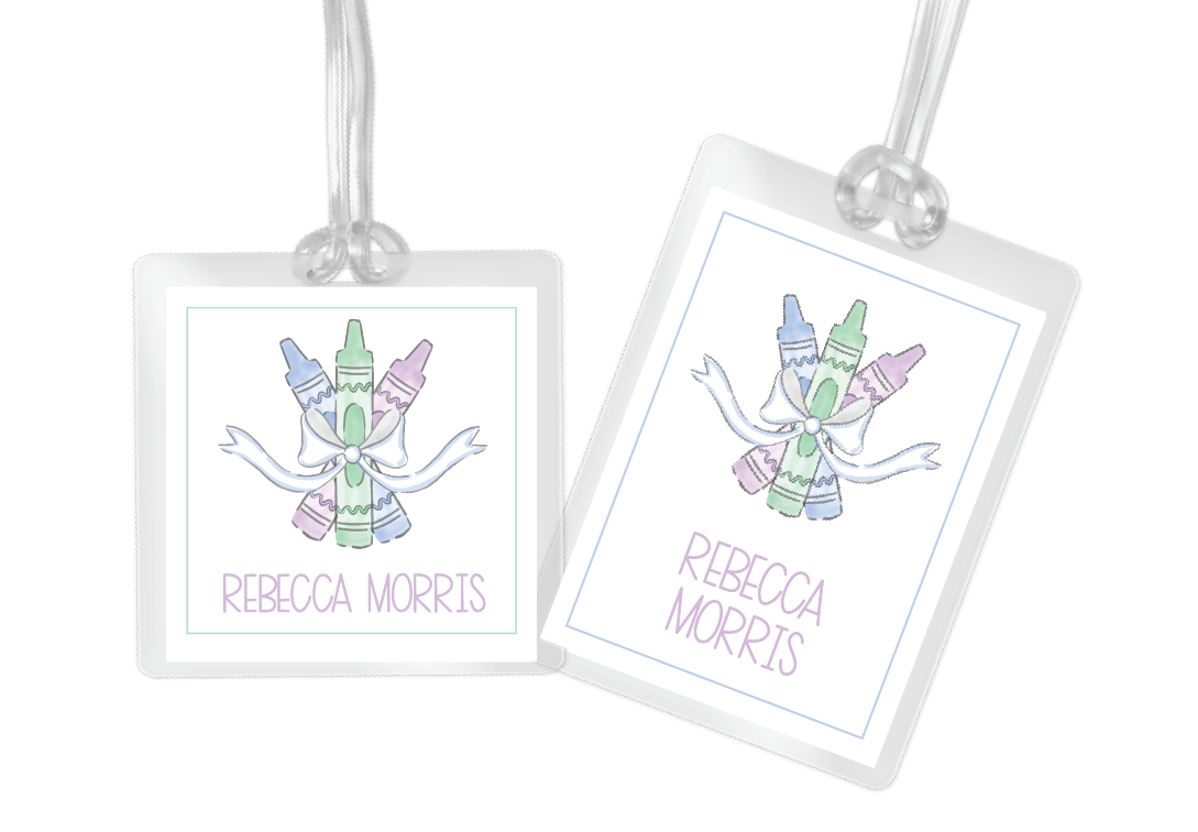 Pastel Crayons Bag Tag