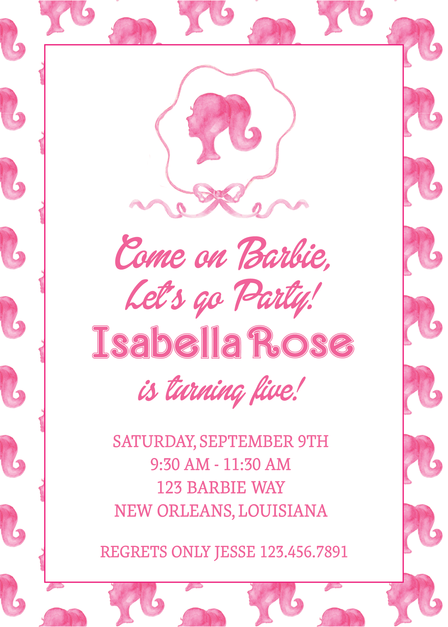 Barbie Birthday Invitation