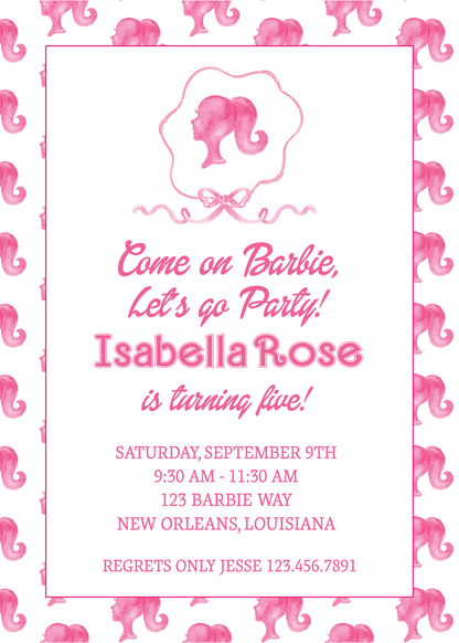 Barbie Birthday Invitation