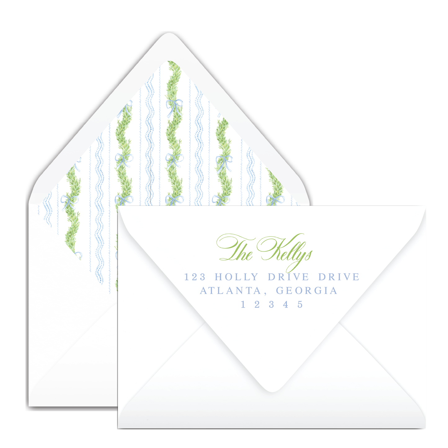 Blue Pattern Frame Holiday Card