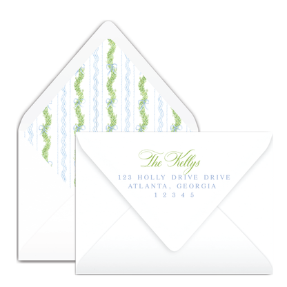 Blue Pattern Frame Holiday Card