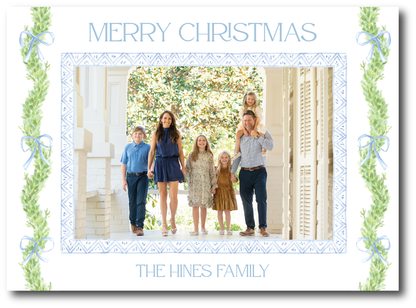 Copy of Blue Toile Holiday Card