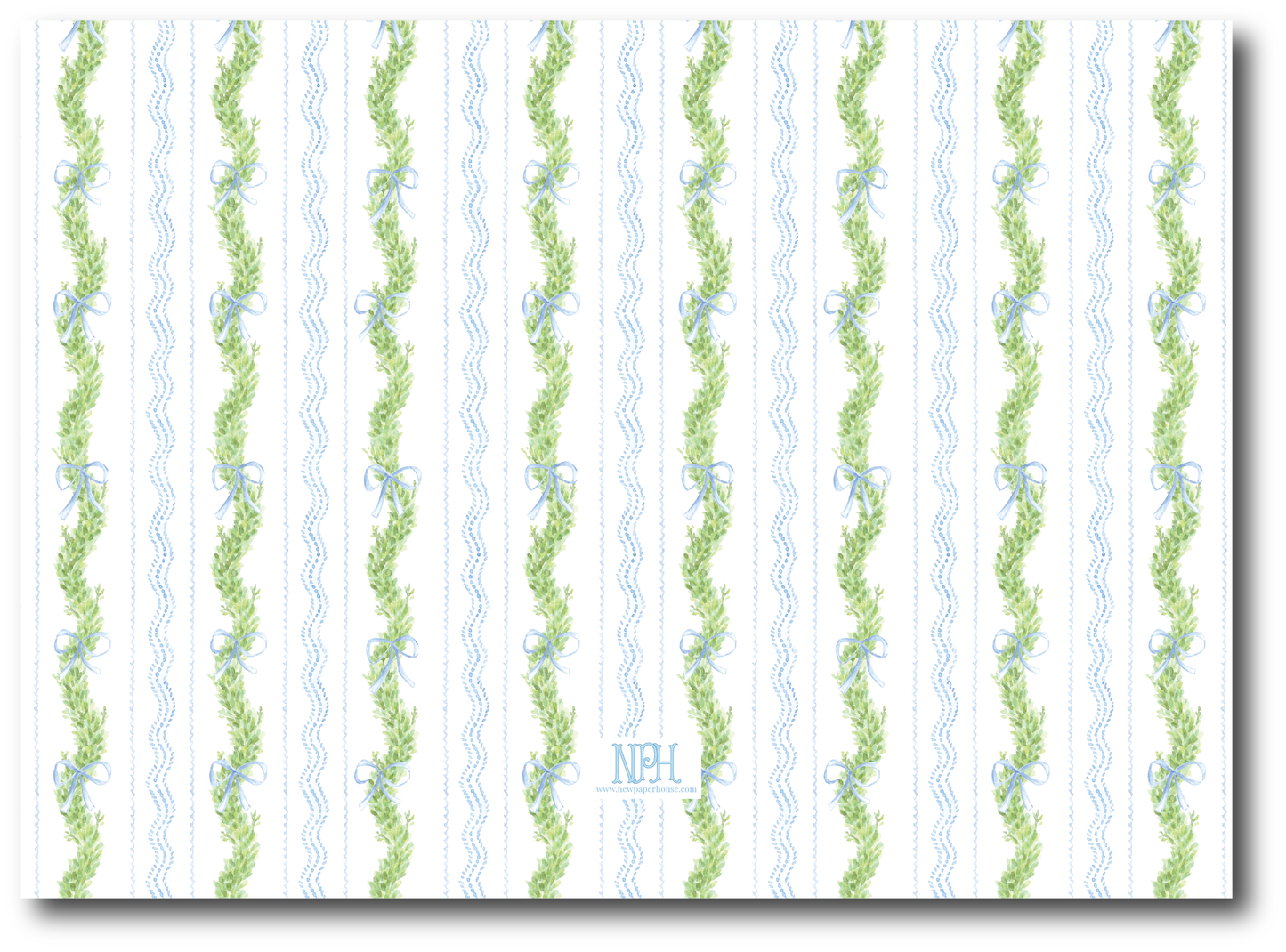 Copy of Blue Toile Holiday Card