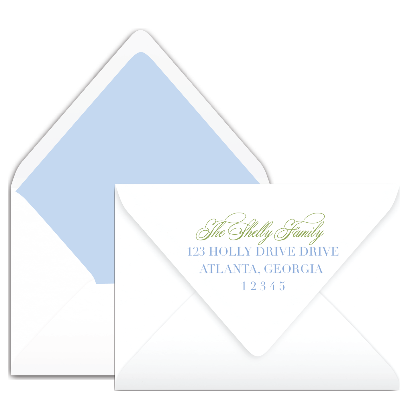 Blue Holly Wreath "Happy Holidays" Holiday Card