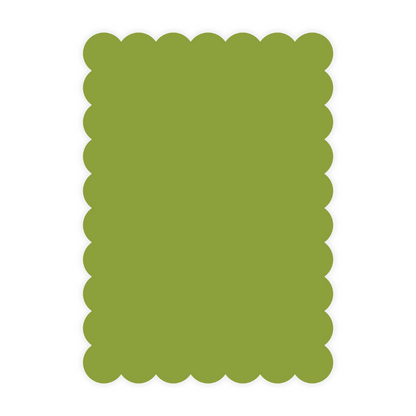 Green Thick Border Scallop Die Cut Holiday Card (Colors Customizable)