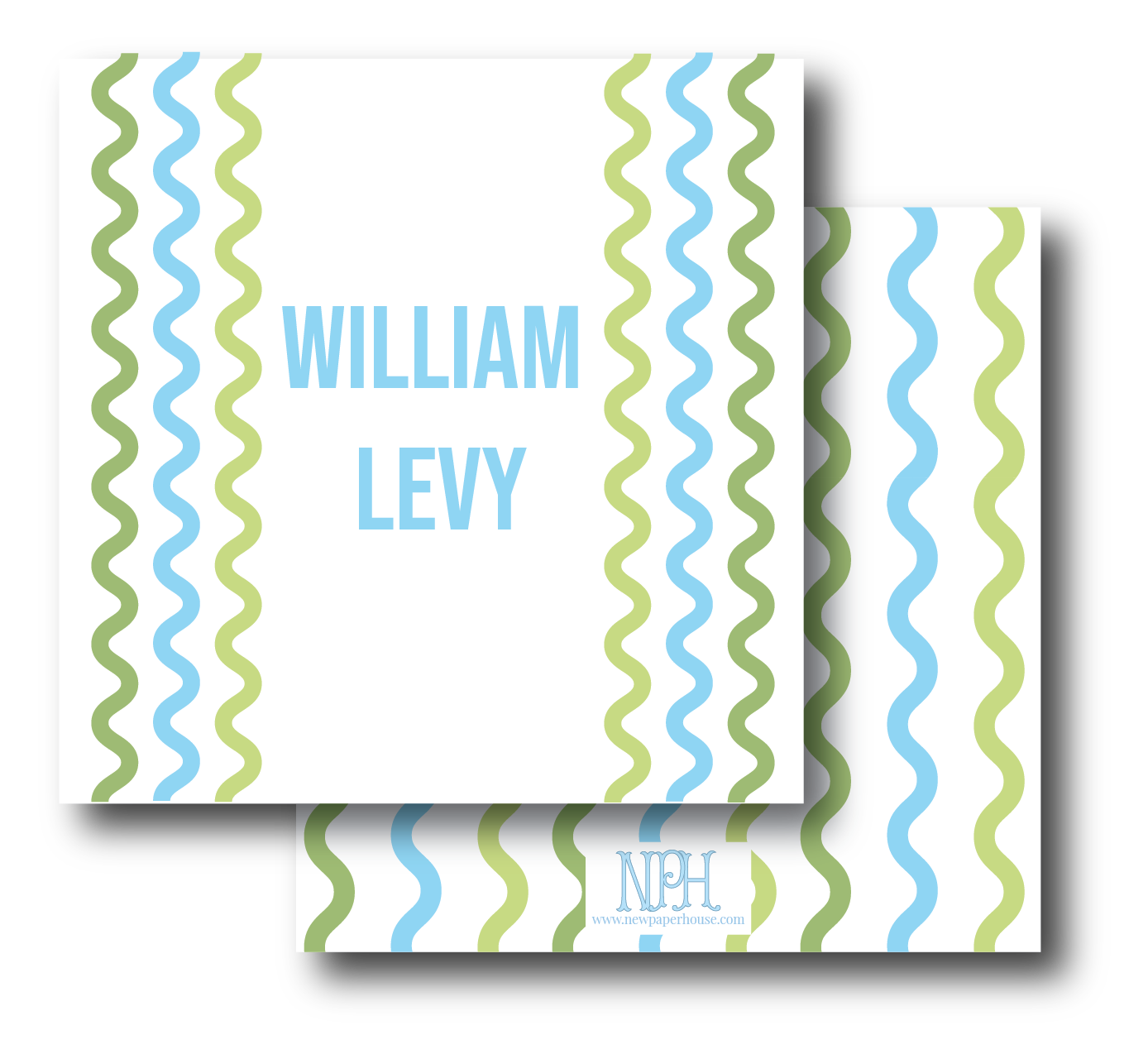 Blue Wavy Edge Enclosure Card