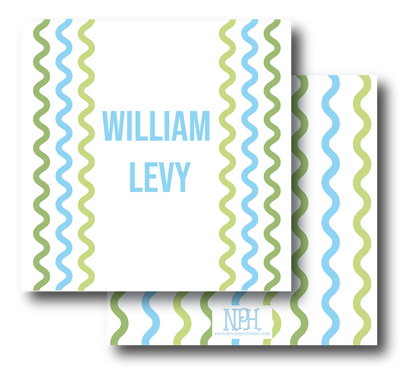 Blue Wavy Edge Enclosure Card